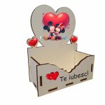 Cutie Aranjamente Florale, Lemn, Te Iubesc, Mickey & Minnie Mouse, CAUV007 - imagine 4