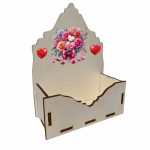 Cutie Aranjamente Florale, Lemn, Te Iubesc, Flori, CAUV011 - imagine 5