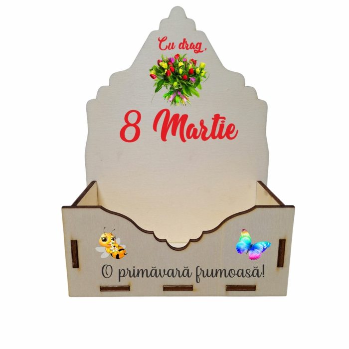 Cutie Aranjamente Florale, Lemn, 8 Martie, CAUV014 - imagine 1
