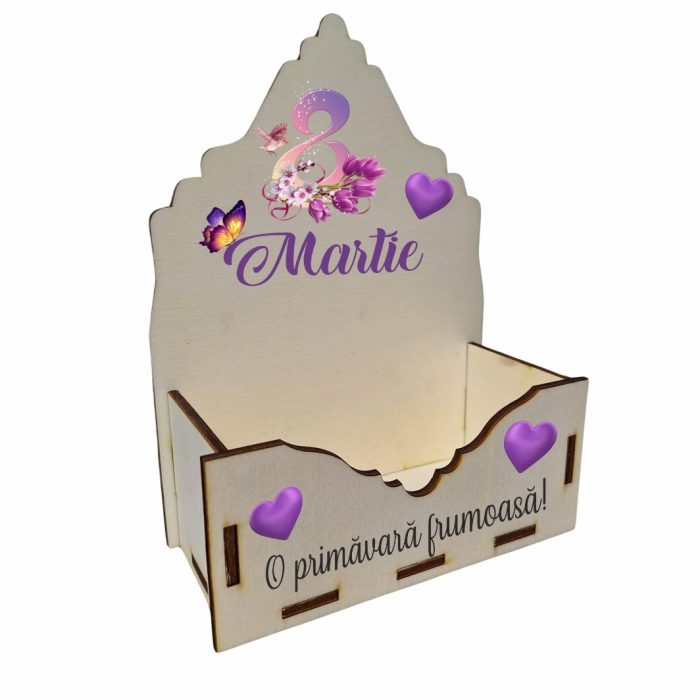 Cutie Aranjamente Florale, Lemn, 8 Martie, CAUV017 - imagine 3