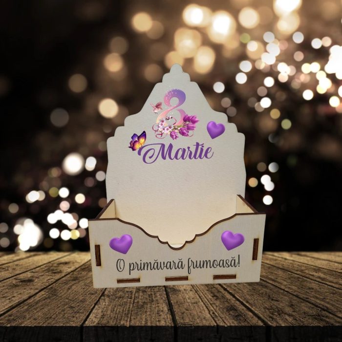 Cutie Aranjamente Florale, Lemn, 8 Martie, CAUV017 - imagine 4
