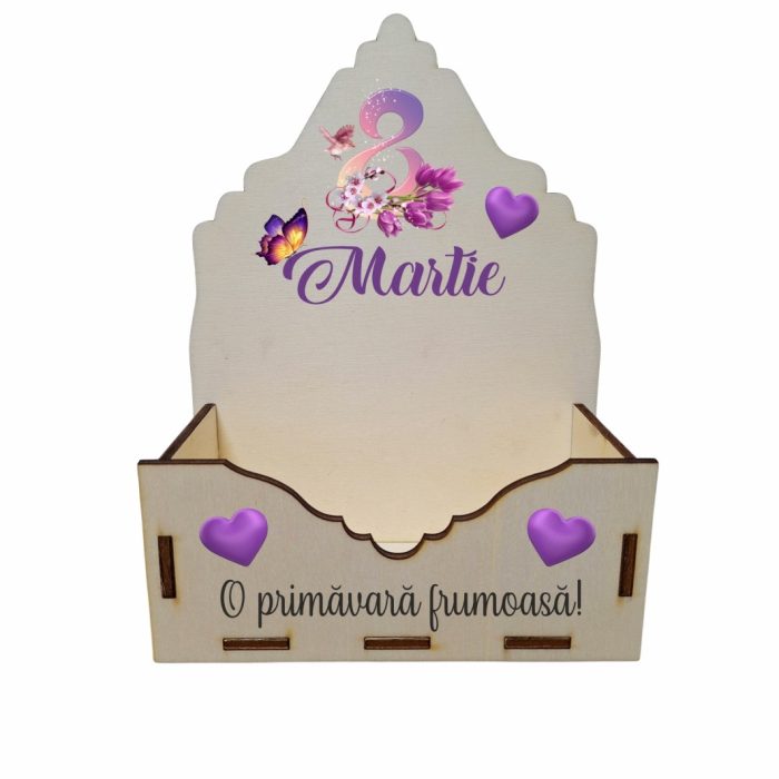 Cutie Aranjamente Florale, Lemn, 8 Martie, CAUV017 - imagine 1