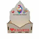 Cutie Aranjamente Florale, Lemn, 8 Martie, La multi ani mama, CAUV025