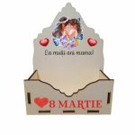 Cutie Aranjamente Florale, Lemn, 8 Martie, La multi ani mama, CAUV026