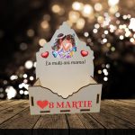 Cutie Aranjamente Florale, Lemn, 8 Martie, La multi ani mama, CAUV026 - imagine 4
