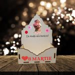 Cutie Aranjamente Florale, Lemn, 8 Martie, La multi ani bunica, CAUV028 - imagine 4