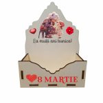 Cutie Aranjamente Florale, Lemn, 8 Martie, La multi ani bunica, CAUV029