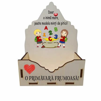 Cutie Aranjamente Florale, Lemn, Profesoara, Educatoare, CAUV033