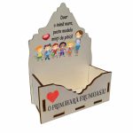 Cutie Aranjamente Florale, Lemn, Profesoara, Educatoare, CAUV034 - imagine 2