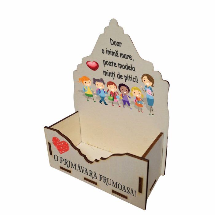 Cutie Aranjamente Florale, Lemn, Profesoara, Educatoare, CAUV034 - imagine 3