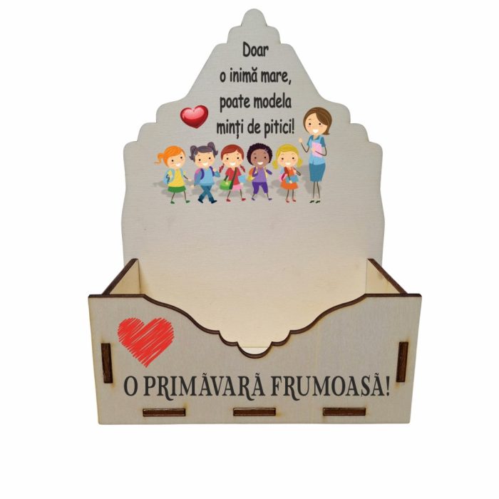 Cutie Aranjamente Florale, Lemn, Profesoara, Educatoare, CAUV034 - imagine 1