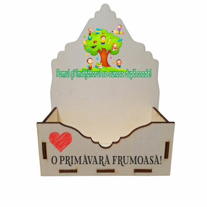 Cutie Aranjamente Florale, Lemn, Profesoara, Educatoare, CAUV036 - imagine 1
