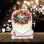 Cutie Aranjamente Florale, Lemn, 8 Martie, CAUV037 - imagine 5