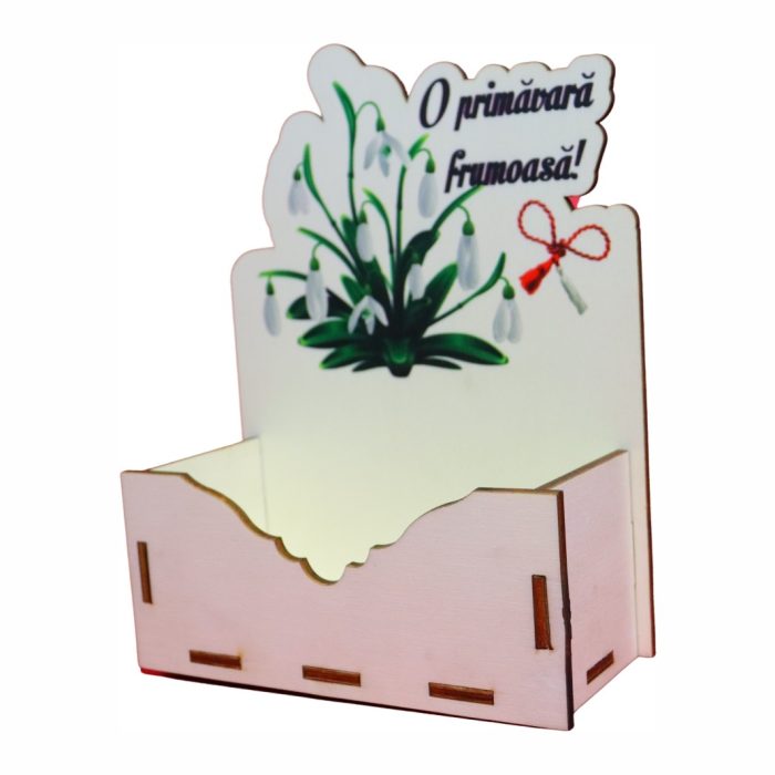 Cutie Aranjamente Florale, Lemn, Model 1 Martie, CAUV038 - imagine 2