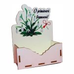 Cutie Aranjamente Florale, Lemn, Model 1 Martie, CAUV038 - imagine 3