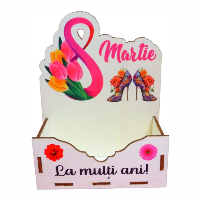 Cutie Aranjamente Florale, Lemn, 8 Martie, CAUV040 - imagine 4