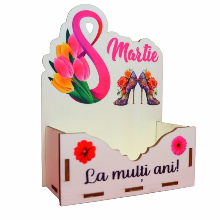 Cutie Aranjamente Florale, Lemn, 8 Martie, CAUV040 - imagine 2