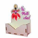 Cutie Aranjamente Florale, Lemn, La multi ani, CAUV043 - imagine 3