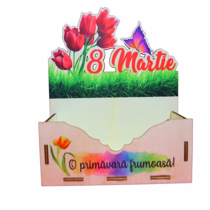 Cutie Aranjamente Florale, Lemn, 8 Martie, CAUV045 - imagine 1