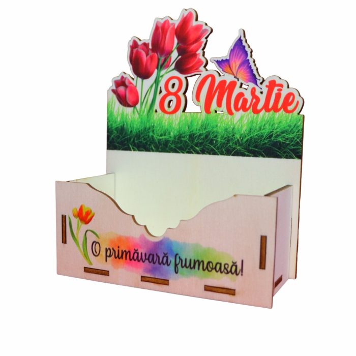 Cutie Aranjamente Florale, Lemn, 8 Martie, CAUV045 - imagine 3