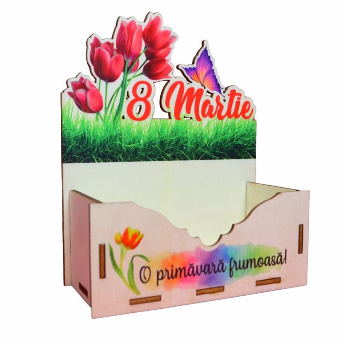 Cutie Aranjamente Florale, Lemn, 8 Martie, CAUV045 - imagine 2