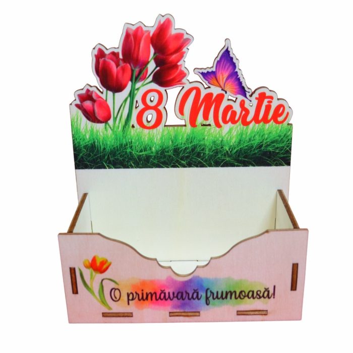 Cutie Aranjamente Florale, Lemn, 8 Martie, CAUV045 - imagine 4