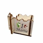Cutie Mini Aranjamente Florale, Lemn, 1 Martie, Profesoara, Educatoare, 7x7x6 cm, CAUV046 - imagine 4