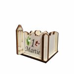Cutie Mini Aranjamente Florale, Lemn, 1 Martie, Profesoara, Educatoare, 7x7x6 cm, CAUV046 - imagine 2