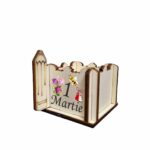 Cutie Flori Profesoara, Educatoare, Lemn, 1 Martie, 7x7x6 cm, CAUV047 - imagine 2