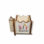 Cutie Flori Profesoara, Educatoare, Lemn, 1 Martie, 7x7x6 cm, CAUV047 - imagine 3