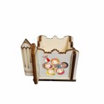 Cutie Mini Aranjamente Florale, Lemn, 1 Martie, Profesoara, Educatoare, 7x7x6 cm, CAUV049 - imagine 3