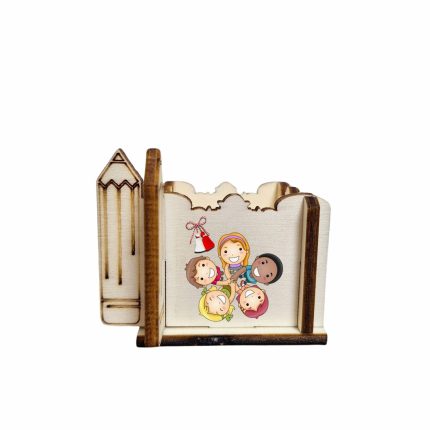 Cutie Mini Aranjamente Florale, Lemn, 1 Martie, Profesoara, Educatoare, 7x7x6 cm, CAUV049