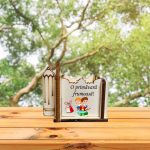 Cutie Mini Aranjamente Florale, Lemn, 1 Martie, Profesoara, Educatoare, 7x7x6 cm, CAUV051 - imagine 5