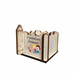 Cutie Mini Aranjamente Florale, Lemn, 1 Martie, Profesoara, Educatoare, 7x7x6 cm, CAUV052 - imagine 2