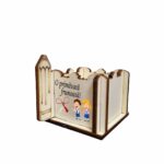 Cutie Flori Profesoara, Educatoare, Lemn, 1 Martie, 7x7x6 cm, CAUV053 - imagine 2
