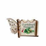 Cutie Mini Aranjamente Florale, Lemn, Fluture, 1 Martie, 10x10x5 cm, CAUV059