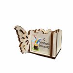 Cutie Mini Aranjamente Florale, Lemn, Fluture, 1 Martie, 10x10x5 cm, CAUV060 - imagine 2