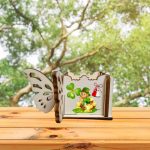 Cutie Mini Aranjamente Florale, Lemn, Fluture, 1 Martie, 10x10x5 cm, CAUV061 - imagine 5