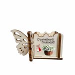 Cutie Mini Aranjamente Florale, Lemn, Fluture, 1 Martie, 10x10x5 cm, CAUV066