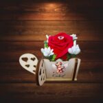 Martisor in Cutie, Trandafir de Sapun, 9,5x9,5 cm, Rosu, CMUV001 - imagine 5