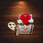 Martisor in Cutie, Trandafir de Sapun, 9,5x9,5 cm, Rosu, CMUV002 - imagine 4