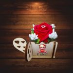 Martisor in Cutie, Trandafir de Sapun, 9,5x9,5 cm, Rosu, CMUV004 - imagine 4