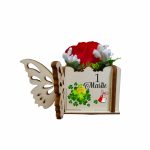 Martisor in Cutie, Trandafir de Sapun, 10x10x5 cm, Rosu, CMUV011 - imagine 2