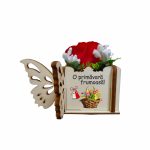 Martisor in Cutie, Trandafir de Sapun, Licheni, O primavara frumoasa, 10x10x5 cm, Rosu, CMUV013 - imagine 2