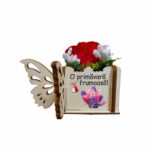 Martisor in Cutie, Trandafir de Sapun, 9,5x9,5 cm, Rosu, CMUV021 - imagine 2
