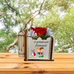 Martisor in Cutie, Trandafir de Sapun, Licheni, 1 Martie, Profesoara, Educatoare, 7x7x6 cm, Rosu, CMUV028 - imagine 5