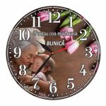 Ceas personalizat pentru bunica, Lemn, 40x40cm, CSMUV003