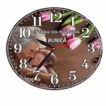 Ceas personalizat pentru bunica, Lemn, 40x40cm, CSMUV003 - imagine 4
