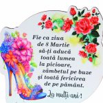 Baza pentru licheni, Martie, Aniversar, Lemn, 17x16 cm, DCFUV002 - imagine 3