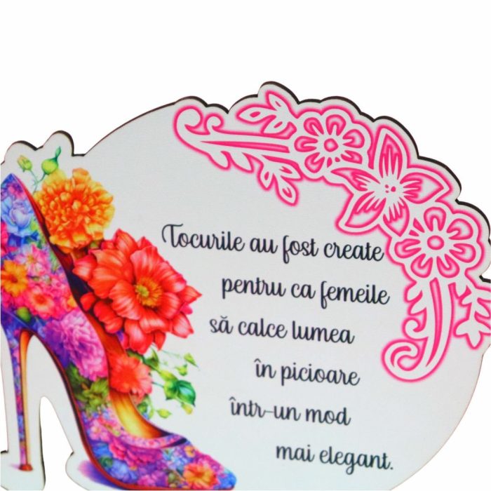 Baza pentru licheni, Martie, Aniversar, Lemn, 17x16 cm, DCFUV004 - imagine 3